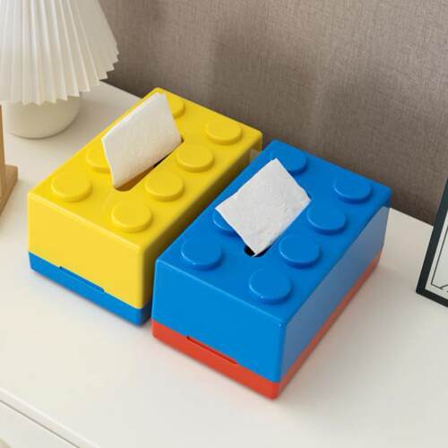 Creative Building Blocks Tissue Box Desktop Colorful Plastic
