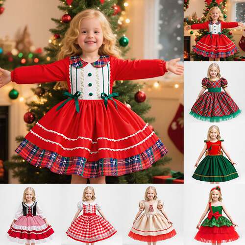 125 and christmas dress for baby girls with gingerbread man