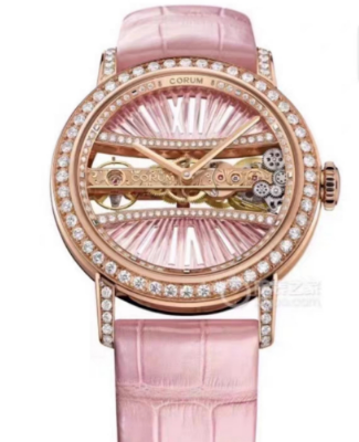 公价51万】98新39mm昆仑金桥粉色玫瑰金原钻B113/032手动机械女表