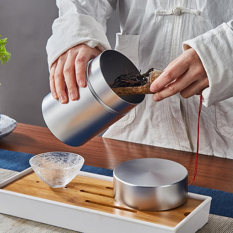 铝合金茶叶罐精品高档大号半斤装铝罐茶叶储存罐定制防潮密封罐