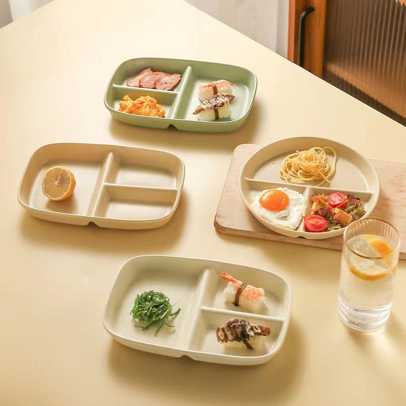 陶瓷盘子高颜值ins家用菜盘子211分格餐盘可爱儿童餐盘定量分餐盘