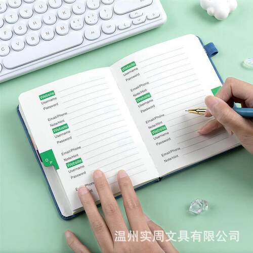 英语账号密码本备忘录a5 password book website网址密码记录簿