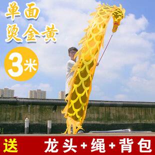 舞龙彩带健身龙广场舞手甩龙身中老年人耍龙头道具运动表演中国龙