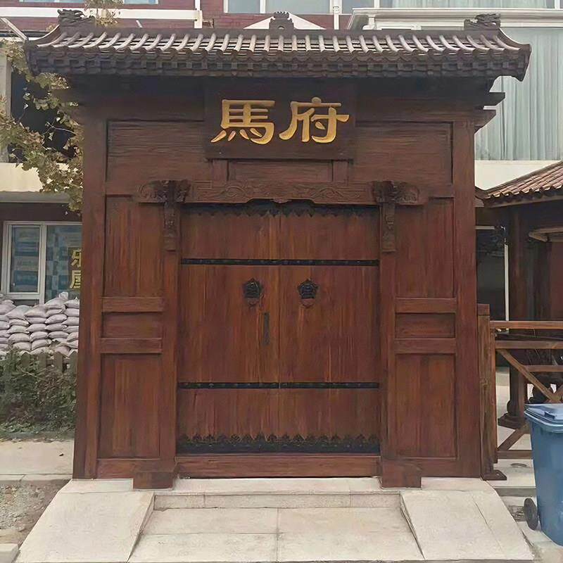 乡村实木大门自建房仿古木门民宿木门农村庭院大门老式门古建门楼