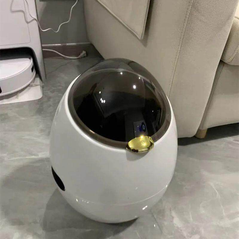 新款恐龙蛋摇盖式垃圾桶带盖家庭创意客厅卧室圆形可爱太空舱家用
