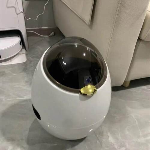 新款恐龙蛋摇盖式垃圾桶带盖家庭创意客厅卧室圆形可爱太空舱家用