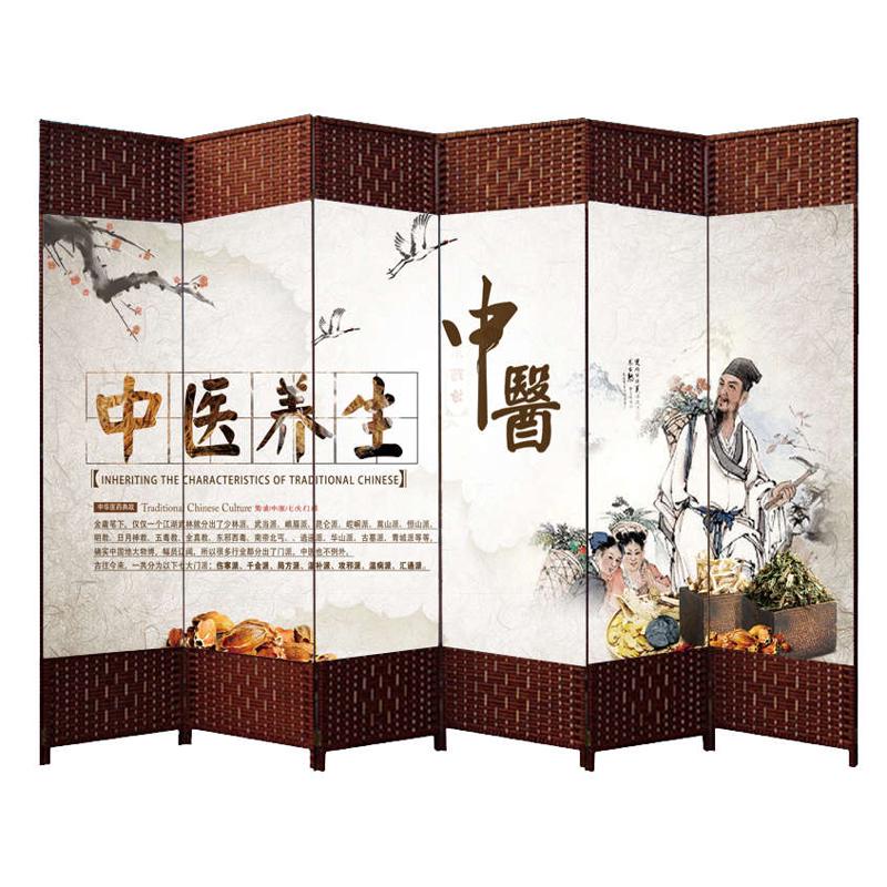 中式简易屏风隔断墙折屏客厅卧室遮挡简约现代折叠移动布屏障家用