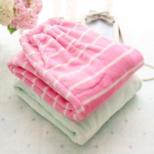 冬女法兰绒睡裤加绒加厚珊瑚绒家居服加肥加大码加长宽松休闲长裤