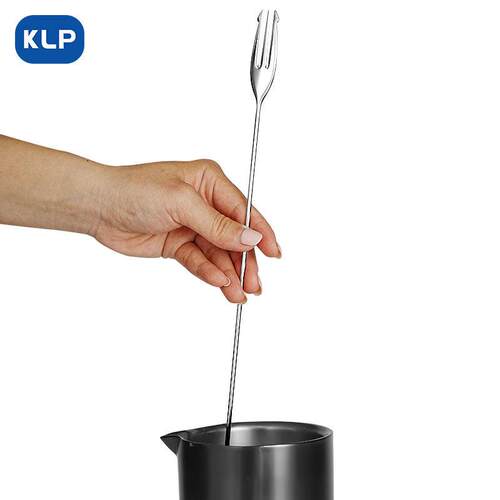 KLP镜系列搅拌吧勺不锈钢调酒叉勺女朋友专用高颜值圆柄酒吧工具