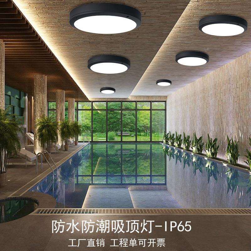 铝户外吸顶灯防水防潮阳台过道灯欧式简约室外车库大门感应灯LED