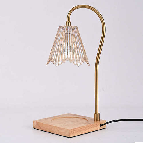 定制原木底座创意台灯装饰小夜灯床头轻奢高级感融蜡香薰灯熔蜡灯