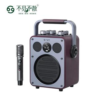 不见不散流浪者D5户外K歌音响超重低音炮手提便携式麦克风音响一