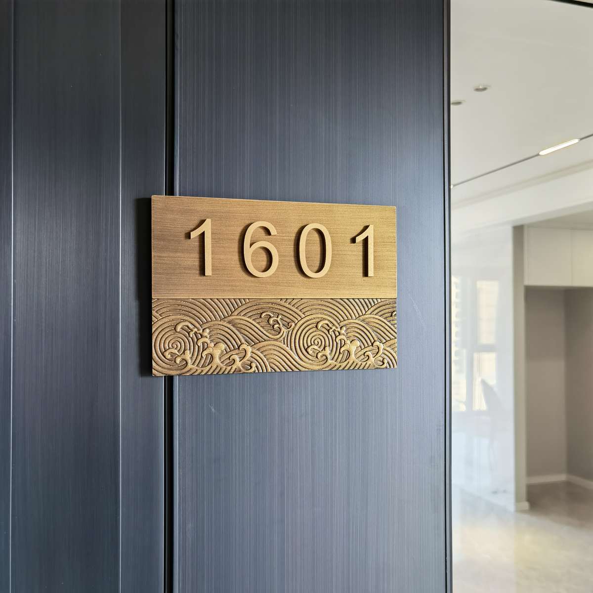 高端家用门牌号定制别墅轻奢定制浮雕铝合金纯铜住宅订制定做