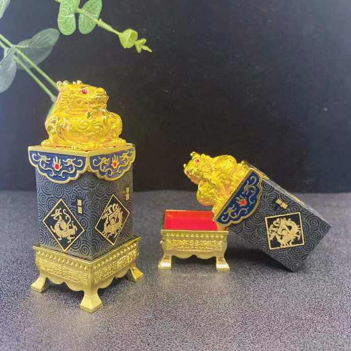 一盒双龙  天然和田玉青玉宝石龙印章小玉玺摆件直播货源玉石礼品