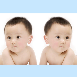 可爱男宝宝海报双胞胎新生婴儿画报娃娃bb图片墙贴画孕妇胎教大海