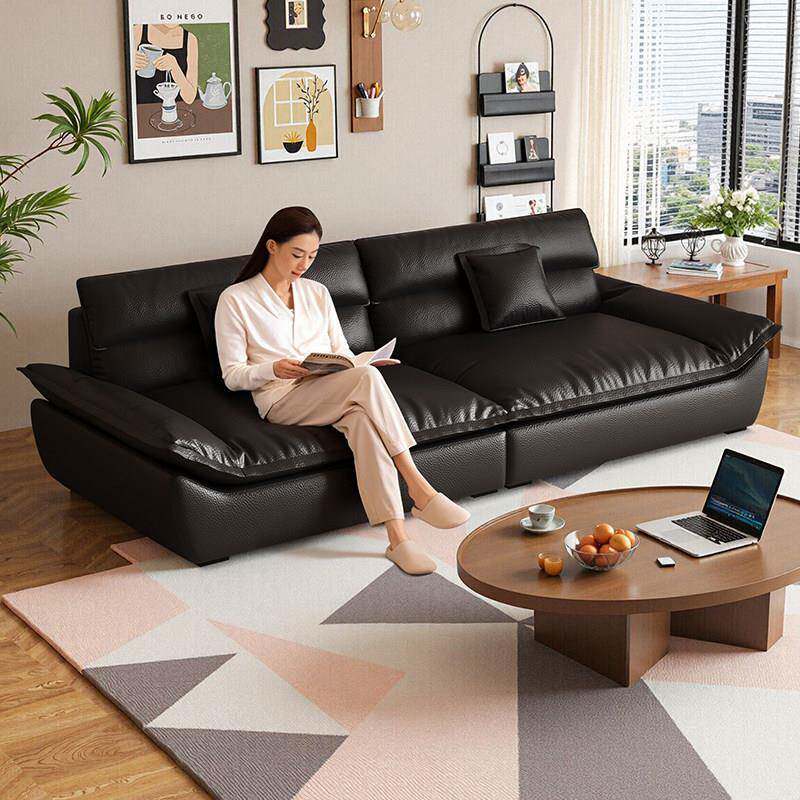 2026新款奶油复古风猫抓皮帆船沙发客厅小户型公寓直排布艺沙发