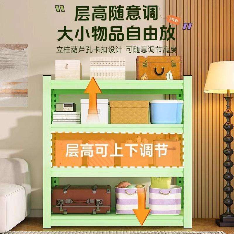 小清新连体书桌柜货架式学习桌多层落地家用书房学生学习桌储物架
