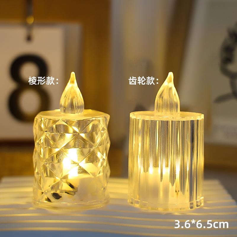 水晶灯led跨境电子蜡烛透明蜡片