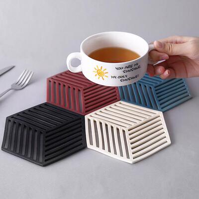 Carved solid color coasters, Nordic style home accessories,