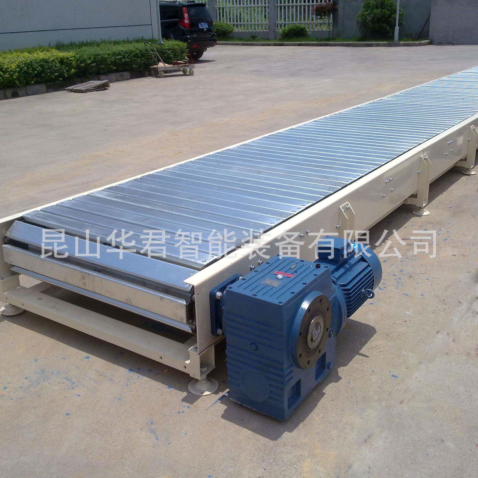 板带式输送机不锈钢板输送带重载工装托盘输送塑料转弯链板线