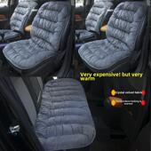 汽车坐垫冬季 短长毛绒加厚防滑汽车坐垫汽车后座坐垫后坐垫集成