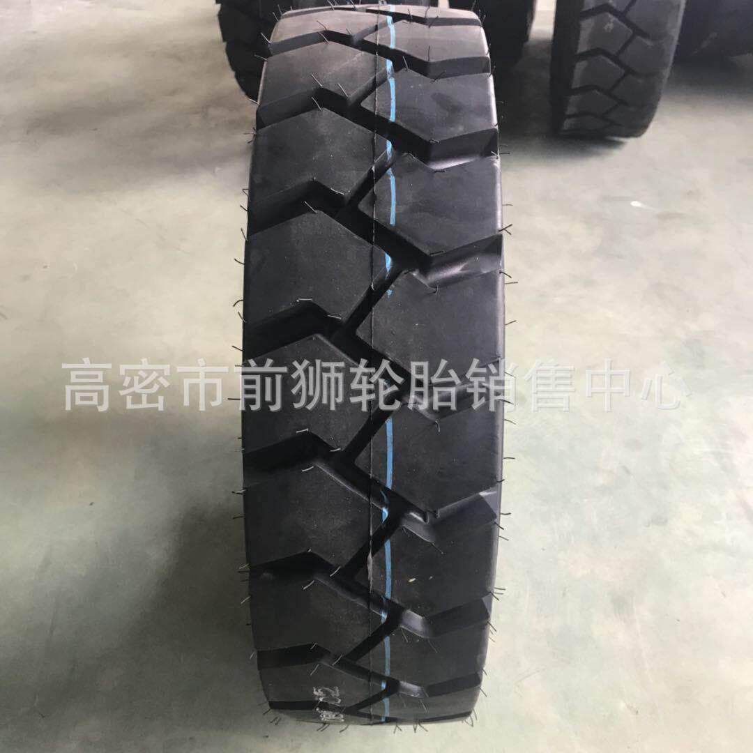 3.5吨实心叉车轮胎650-10 28x9-15前后轮胎带钢圈带减震孔