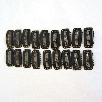 20pcs Hairp 32mm Hair Extension Clips Black Color Snap Cl