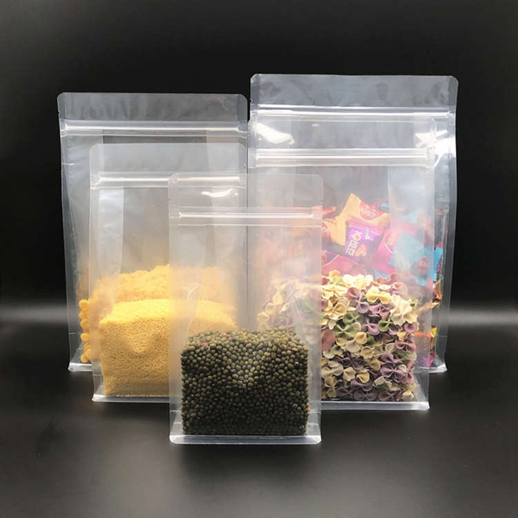 八边封透明自封袋加厚干果花茶叶食品包装袋手提磨砂零食密封袋子
