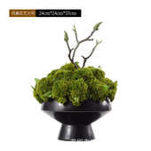 新仿真花艺假花中式 饰盆景室内酒店摆件样板房植物玄关餐桌客厅 装