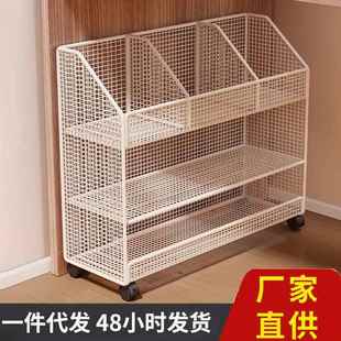 厂家桌下书架落地置物架多层可移动带轮小推车办公室桌下桌旁整