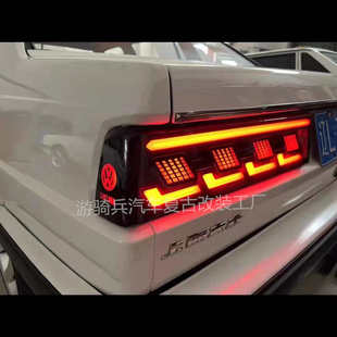 老款普桑改装大灯总成天使眼透镜牧马人四眼圆灯普桑鱼骨尾灯总成