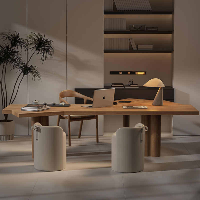 实木电脑桌大板茶桌异形办公桌书桌现代简约设计师客厅家用高级,住宅家具,书桌,淘宝优惠券,粉丝福利购,淘宝优惠卷