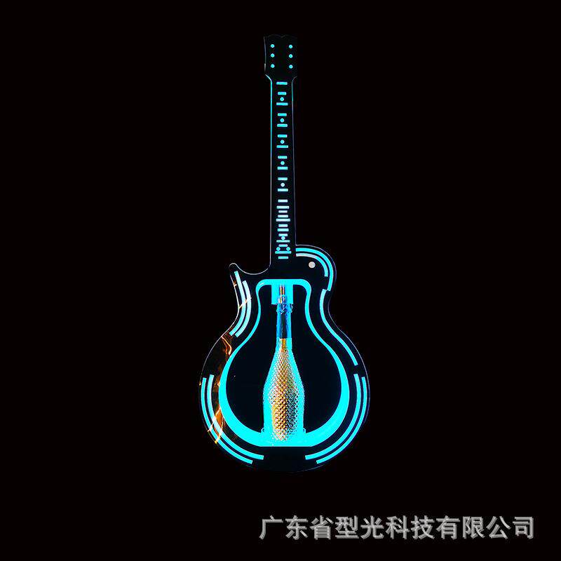 跨境LED发光香槟酒座七彩吉他酒座酒吧KTV手举牌出酒道具气氛酒架