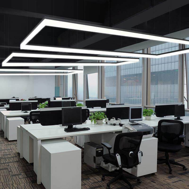 简约现代LED长条灯办公室吊灯创意个性工作室会议室照明办公灯具