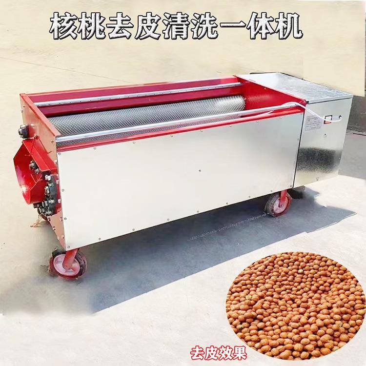 甘肃青核桃去机小型家用青核桃剥壳机水循环15cm毛刷剥壳清洗一体