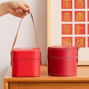针线盒结婚陪嫁用品大全红色家用嫁妆婚庆女方缝纫针线收纳盒套装