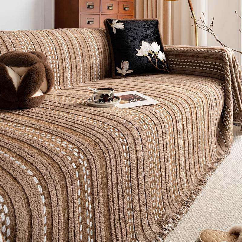 2025新款复古中古沙发盖布四季通用一整张全盖沙发巾秋冬季沙发毯