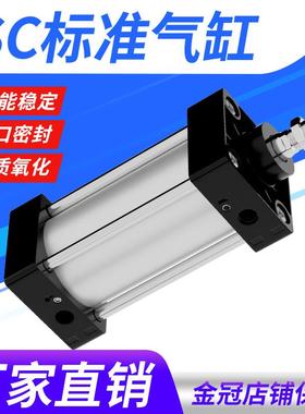 小型气动标准带磁气缸SC32/40/50/63/80/100/125/160X25SX50SX75S