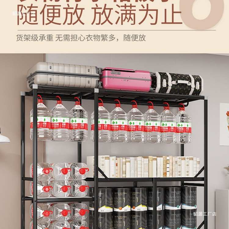 衣柜卧室家用出租房免安装折叠简易布衣柜全钢架加粗加厚结实耐用