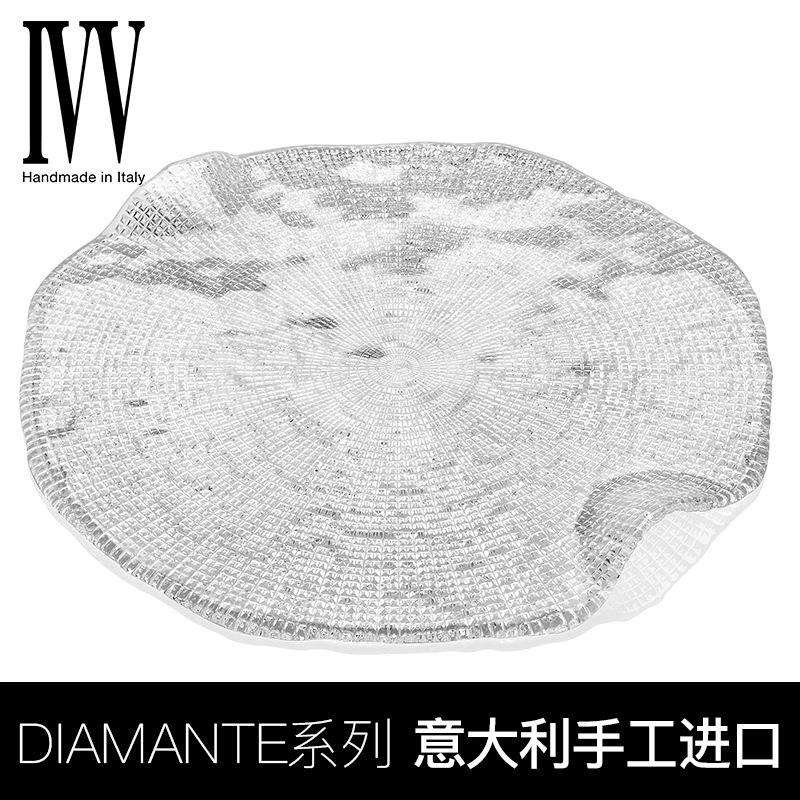 意大利进口水晶玻璃盘子北欧轻奢果盘家用创意个性透明生蚝盘