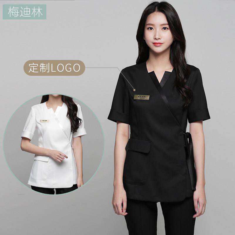 韩国高端美容院工作服短袖spa养生会所女美容师皮肤管理师工服夏 - 实物图