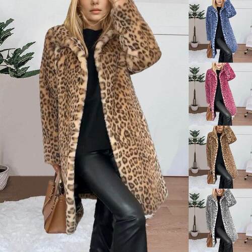 Imitation plush medium long jacket for women