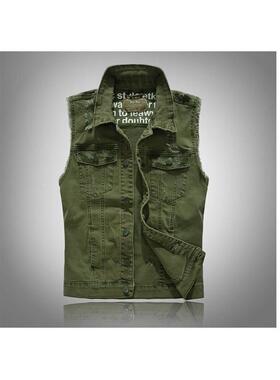 Y 80206 Men's Slim Fit Denim Vest 牛仔背心