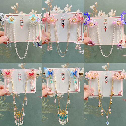 Women tassel hair clip edge for children