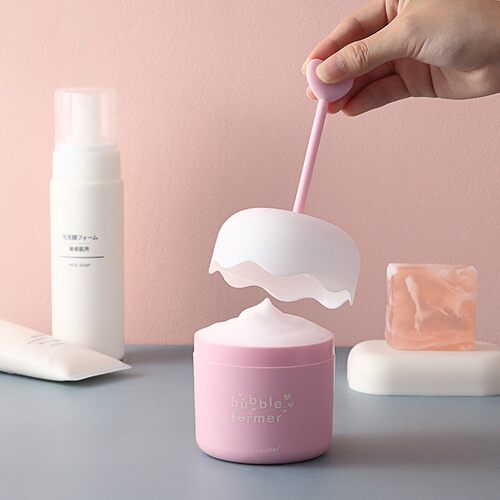 Portable Foam Dispenser Bottle Manual Press Cute Creative Tr