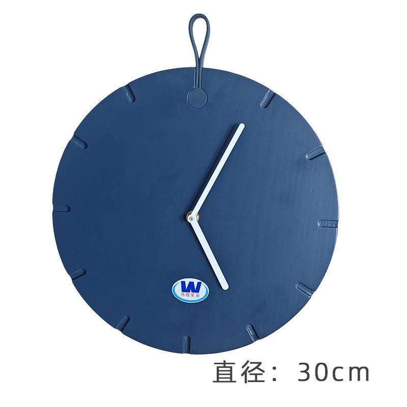 北欧现代实木钟表时钟简约客厅挂墙家用挂表打孔静音艺术挂钟木制