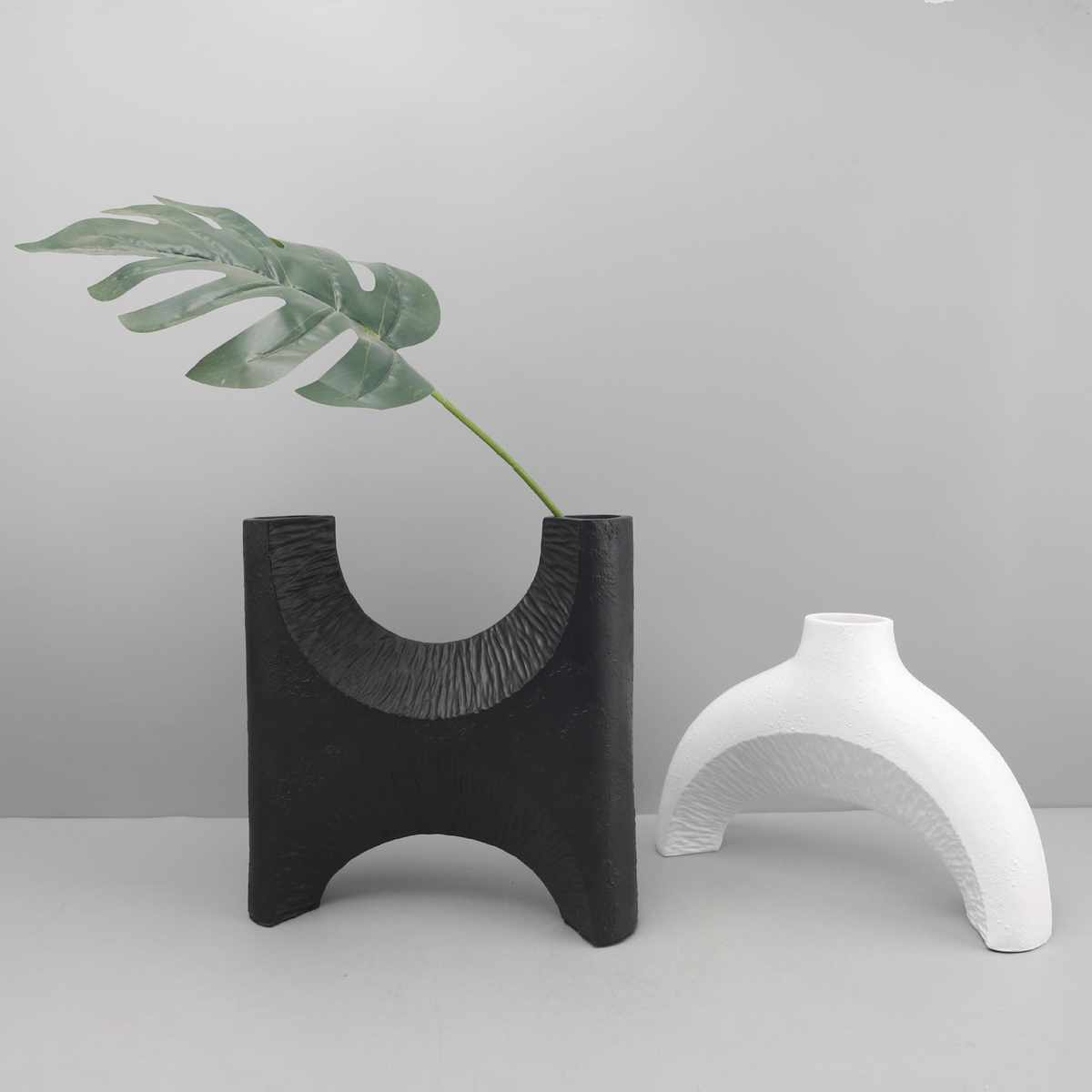 摆件样板间装饰品售楼部软插花白色花花瓶家居现代桌面简约器树脂