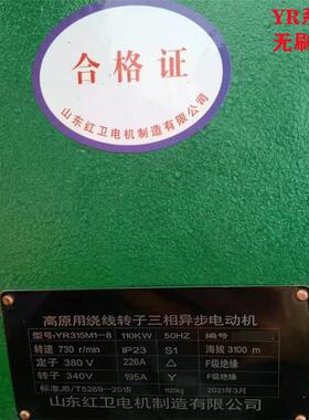 山东淄博厂家直供高原用YR315M-8/110WYR无刷启动绕线转子电机
