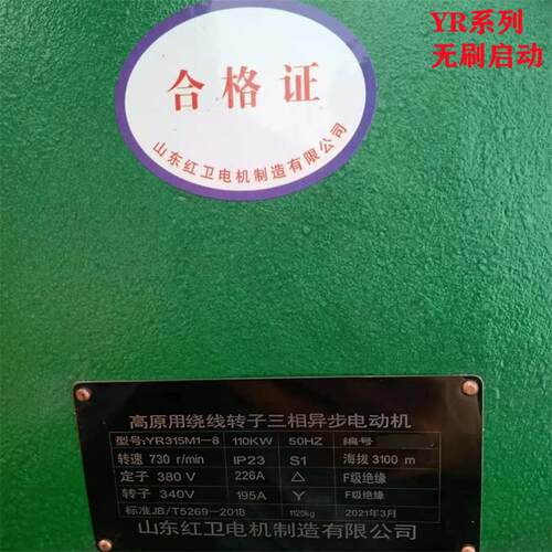 山东淄博厂家直供高原用YR315M-8/110WYR无刷启动绕线转子电机