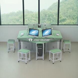 学校机房微机室电脑桌六边形五边形八边形实验培训考试桌活动桌